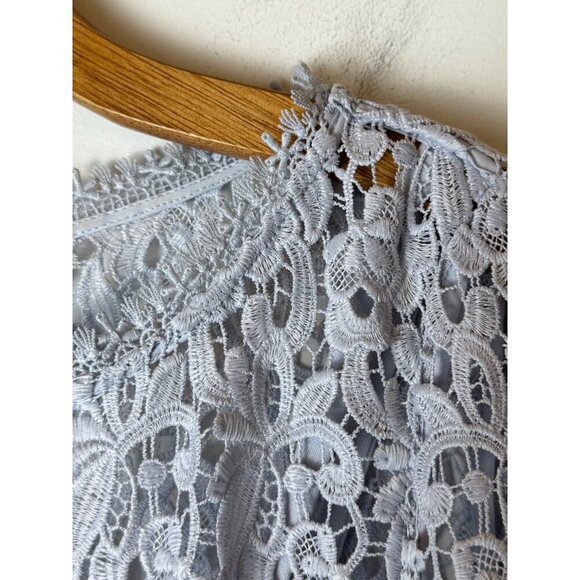 French Connection Dress Women 6 Blue Whisper Ruth‎ Lace Fit and Flare Cocktail - Picture 9 of 16